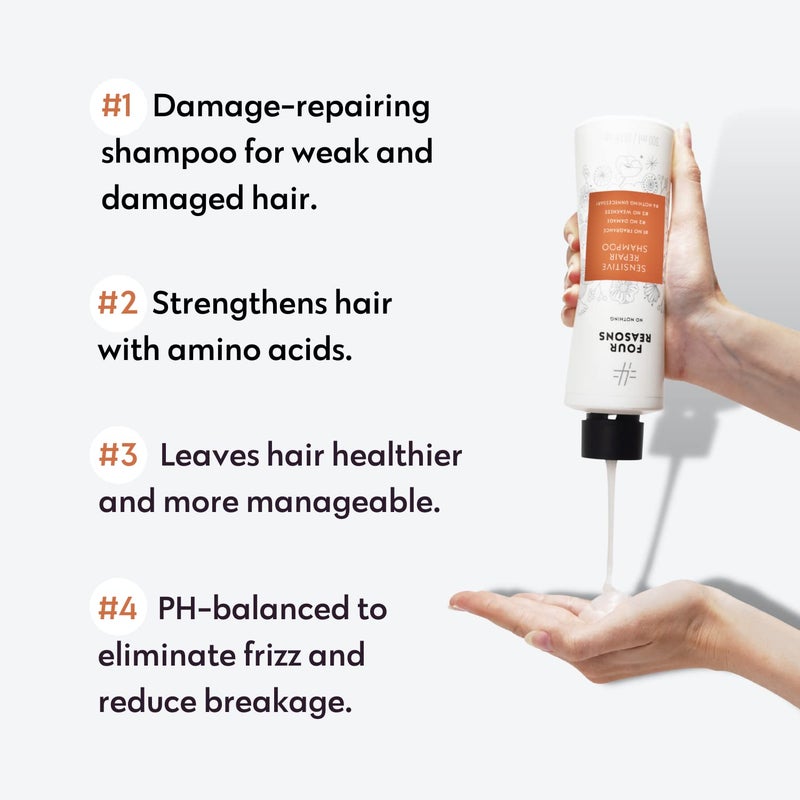 No nothing Hair Repair Shampoo for dry damaged hair - Fragrance Free - fortified with Amino Acids 10.15 oz - Image 2