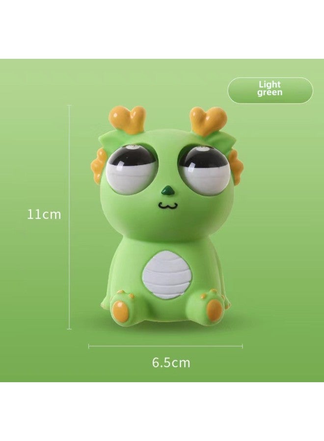 Explosions Eye-popping Panda Pinching Music Decompression Creative Toys Eye-goggling Cabbage Caterpillar Funny Artifact-Color:Dragon Man Green  - Image 1