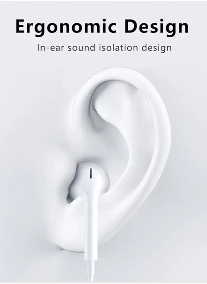 Generic - Wired In-Ear Earphones for Apple iPhone White - Image 1