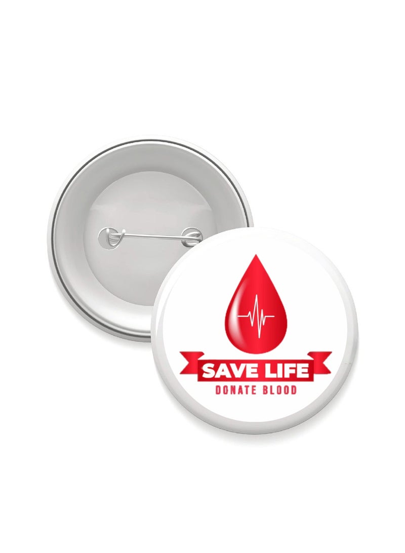 PRINTSHOP4ME World Blood Donate Day Button Badge-Lightweight,Quality Pin Ideal For Events,Gatherings&Daily Wear|Great For Events,Gifts&Everyday Use - Image 1