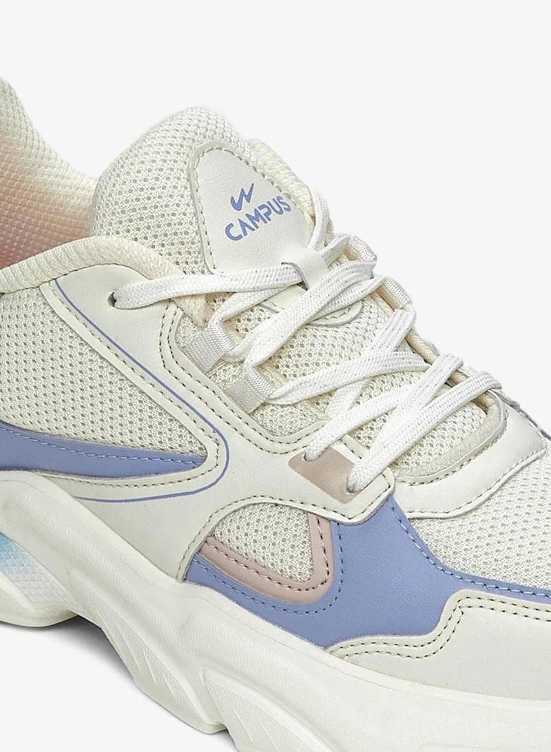CAMPUS Off.Wht/L.Sky Women’s Low Top Sneakers – Chic Contrast Design Shoes that Adds a Fresh, Trendy Touch for Women | Best Price UAE