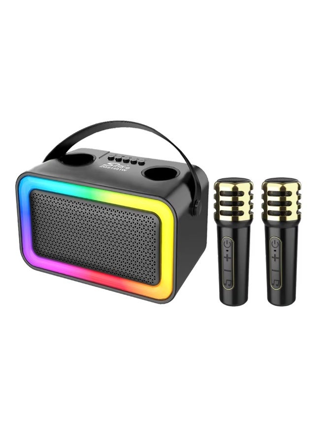singe SING-E ZQS1491W Portable Mini Speaker Rechargeable Wireless with RGB Flash Light Party Home Outdoor 2 Microphones - Image 1