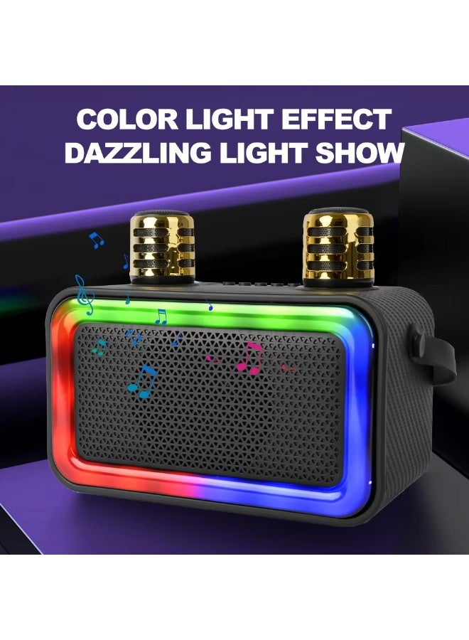 singe SING-E ZQS1491W Portable Mini Speaker Rechargeable Wireless with RGB Flash Light Party Home Outdoor 2 Microphones - Image 5