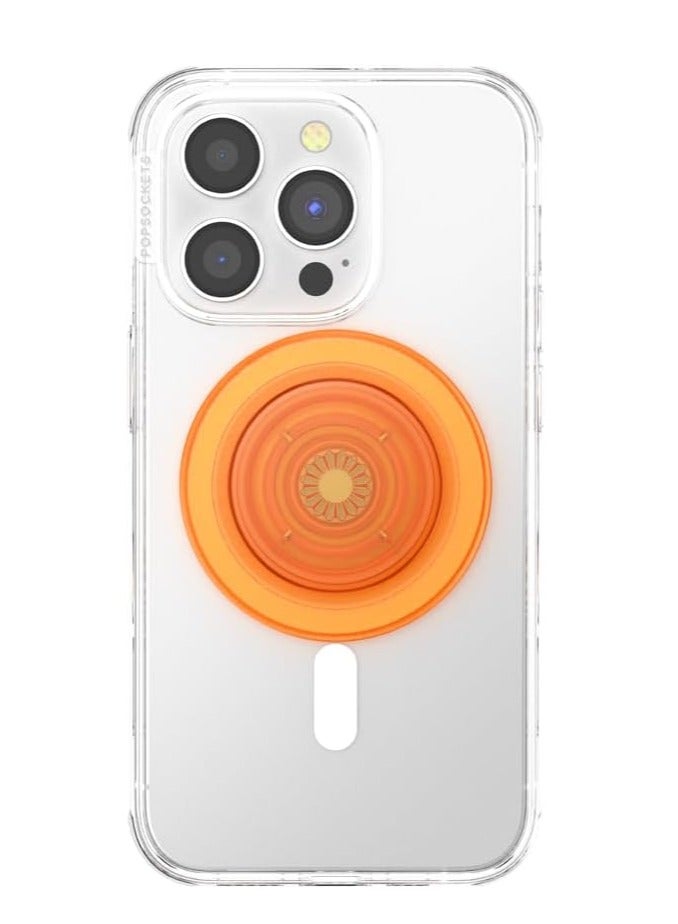 PopGrip Round for MagSafe - Adapter Ring for MagSafe Included - Extendable Handle and Stand for Smartphones and Cases with Removable Top - Orange Zest - Image 4