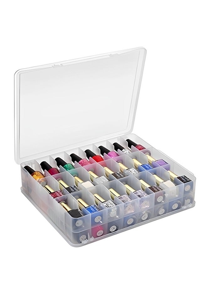Beauenty Nail Polish Organizer,Universal Nail Storage Organizer,Portable Nail Holder for 48 Bottles with 8 Adjustable Dividers,Space Saver Nail Polish Organizer Case for Nail Bottle Display and Travel - Image 1