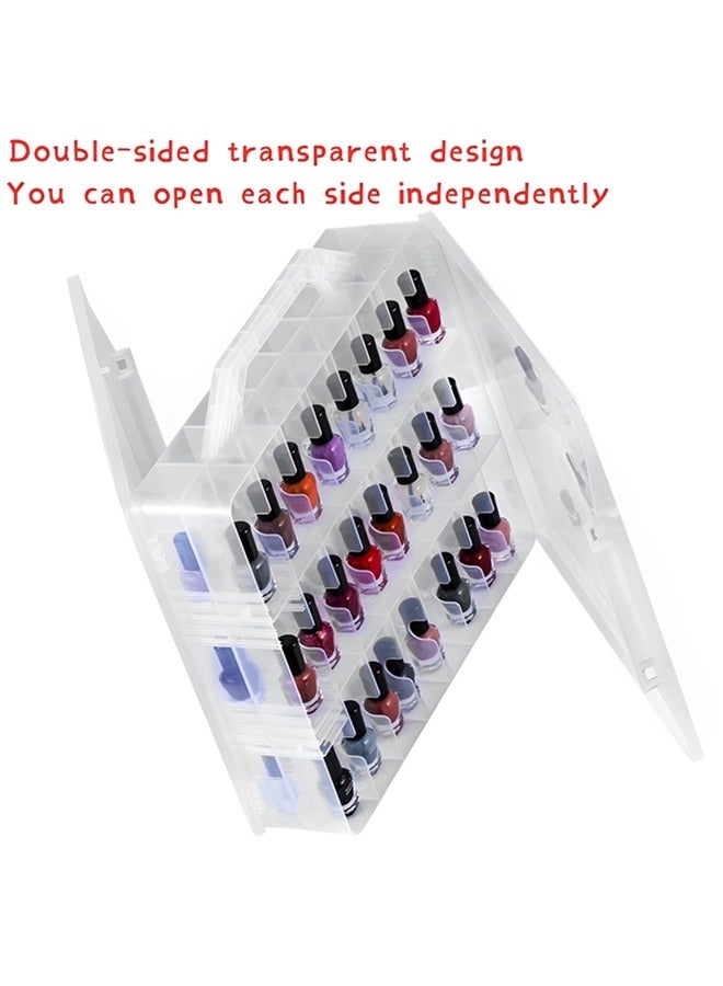 Beauenty Nail Polish Organizer,Universal Nail Storage Organizer,Portable Nail Holder for 48 Bottles with 8 Adjustable Dividers,Space Saver Nail Polish Organizer Case for Nail Bottle Display and Travel - Image 2
