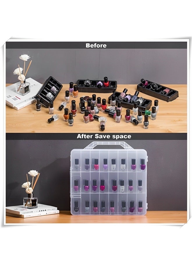 Beauenty Nail Polish Organizer,Universal Nail Storage Organizer,Portable Nail Holder for 48 Bottles with 8 Adjustable Dividers,Space Saver Nail Polish Organizer Case for Nail Bottle Display and Travel - Image 5