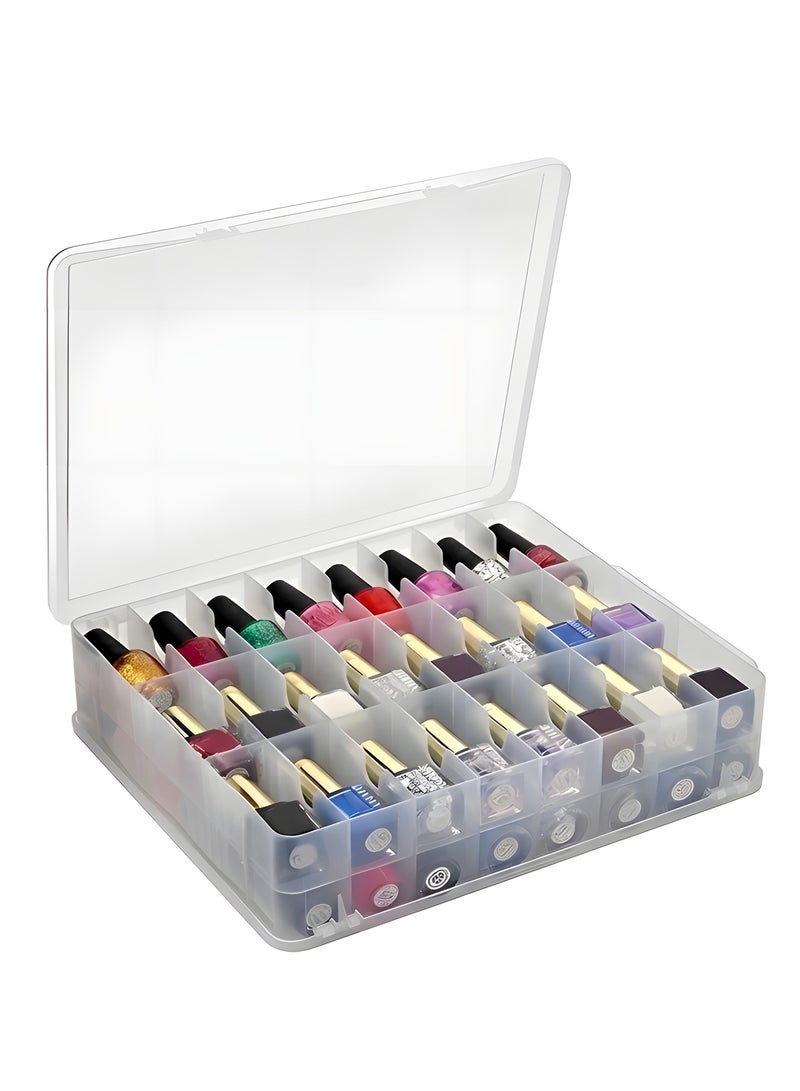 Beauenty Nail Polish Organizer,Universal Nail Storage Organizer,Portable Nail Holder for 48 Bottles with 8 Adjustable Dividers,Space Saver Nail Polish Organizer Case for Nail Bottle Display and Travel - Image 1