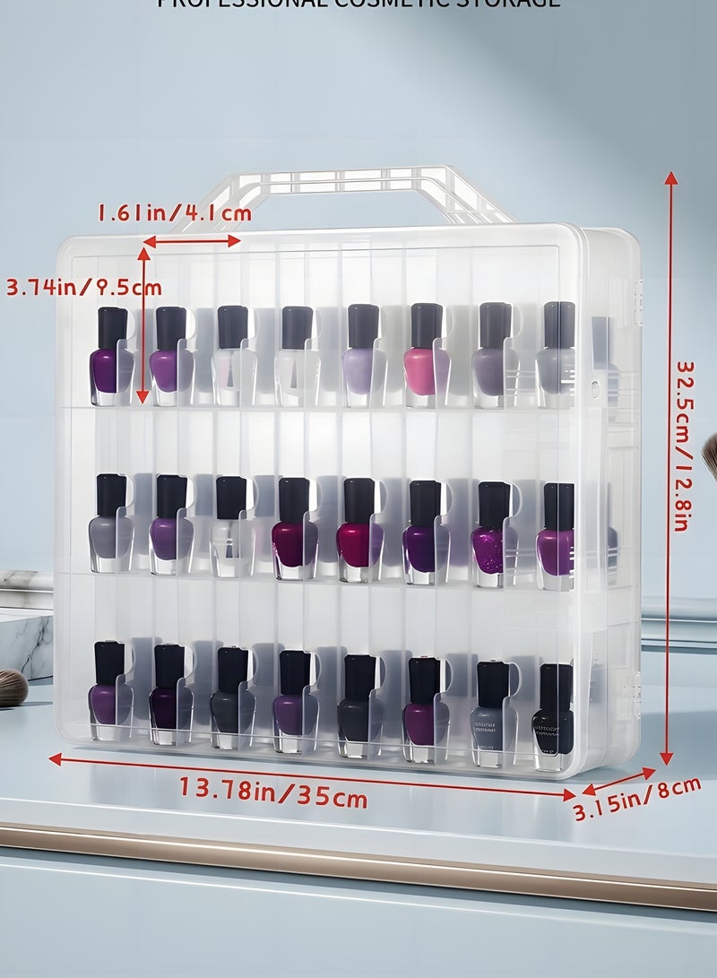Beauenty Nail Polish Organizer,Universal Nail Storage Organizer,Portable Nail Holder for 48 Bottles with 8 Adjustable Dividers,Space Saver Nail Polish Organizer Case for Nail Bottle Display and Travel - Image 4