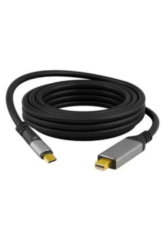 كيبل USB C إلى Mini DisplayPort بطول 1.2 متر – وصلة فيديو بدقة 4K@60Hz متوافقة مع Thunderbolt 3/4 للهواتف واللابتوبات والشاشات - Image 1