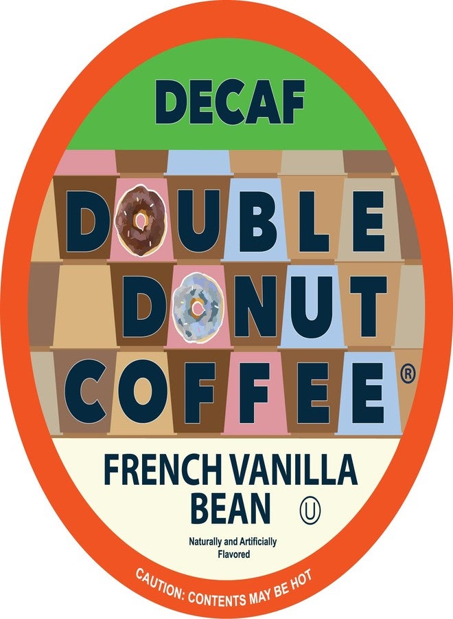 Double Donut Coffee Double Donut Decaf French Vanilla Coffee Pods, Medium Roast Single Serve French Vanilla Bean Decaf Flavored Coffee Pods For Keurig K Cup Brewers, 24 Count - Image 2