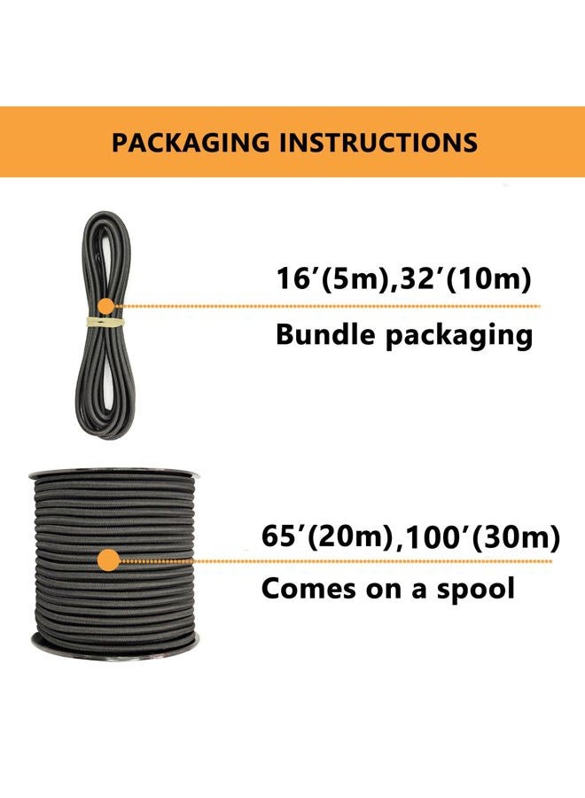 LUYADIN 1/4" x 32' Marine Grade Bungee Cord Elastic Shock Cord, Kayak Stretch String Rope, Heavy Duty Bungee Shock Cords for Repairing Tent Poles, DIY, Tie Downs (Blue) - Image 3