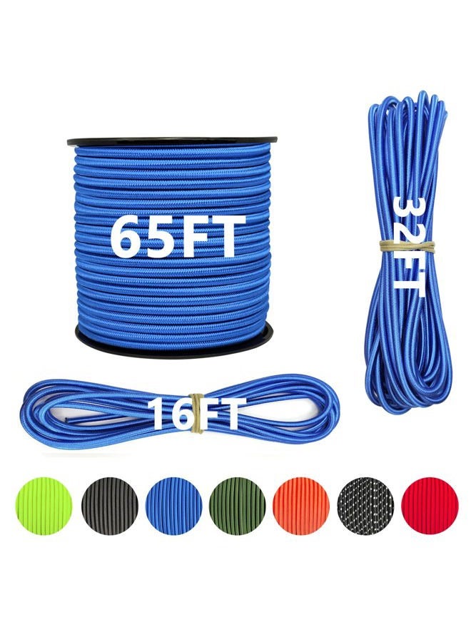 LUYADIN 1/4" x 32' Marine Grade Bungee Cord Elastic Shock Cord, Kayak Stretch String Rope, Heavy Duty Bungee Shock Cords for Repairing Tent Poles, DIY, Tie Downs (Blue) - Image 1