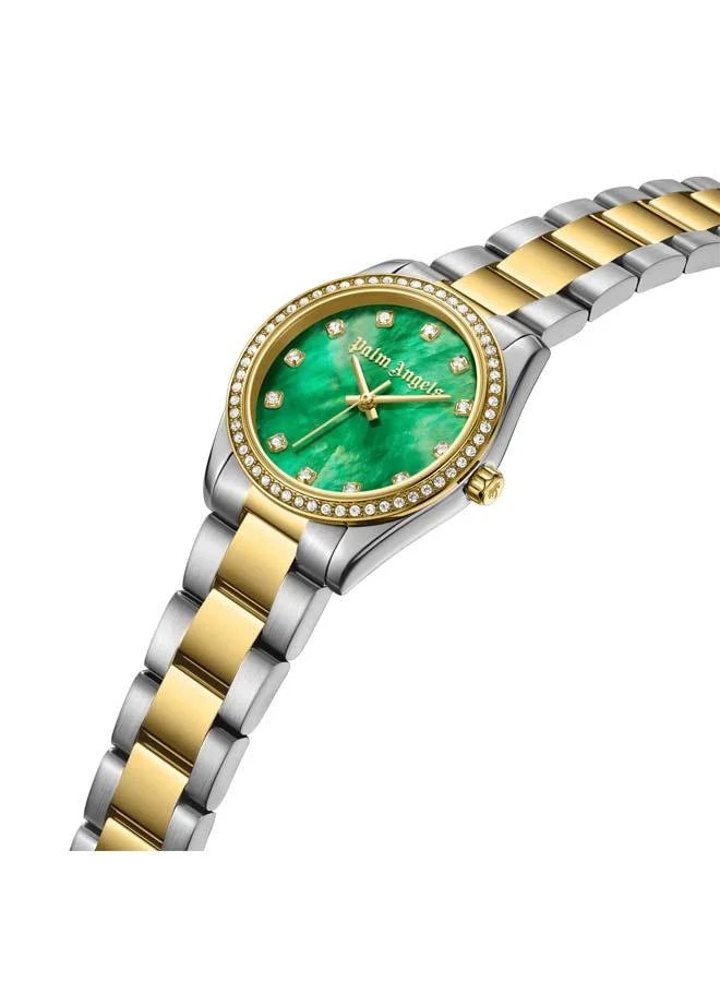 Palm Angels Lyra Green Mother-of-pearl Dial Stainless Steel Bracelet Analog Watch for Women, 30mm