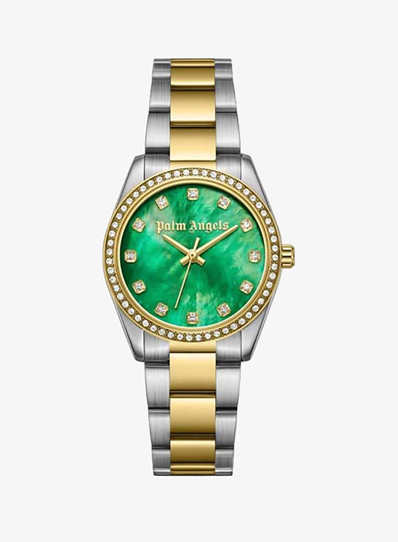 Palm Angels Lyra Green Mother-of-pearl Dial Stainless Steel Bracelet Analog Watch for Women, 30mm - Image 1