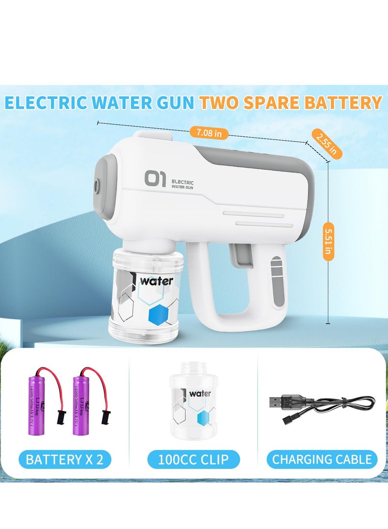 Zikra Electric Water Gun Toy - Shoots Up to 40 Feet, for Kids & Adults, Ideal for Summer Pool Parties & Beach Games (White) - Image 2