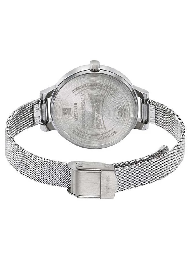 سوناتا ساعة يد أنالوج دائرية من الفولاذ المقاوم للصدأ فضي  مم