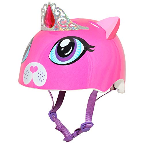 Raskullz 1210010-DKP-5 Girls Kitty Tiara Helmet, Dark Pink, Ages 5+ - Image 1