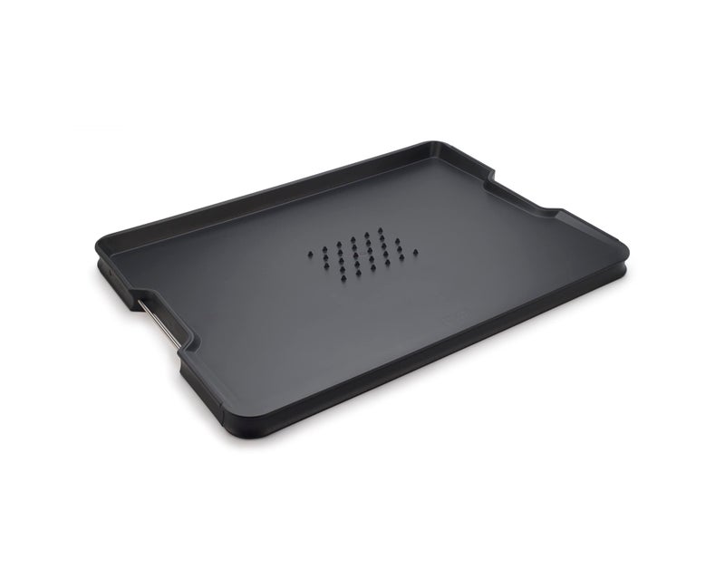 Joseph Joseph CutCarve Plus NonSlip MultiFunction DoubleSided Cutting Board for Food Preparation and Carving Dishwasher Safe Large Black - Image 2