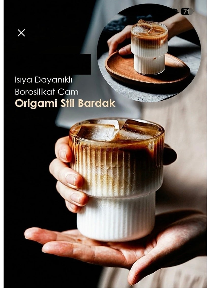 Knittingtr - 300 ml Heat Resistant Origami Style Cup | Coffee and Presentation Glass | Borosilicate Glass 300 ml - Image 1