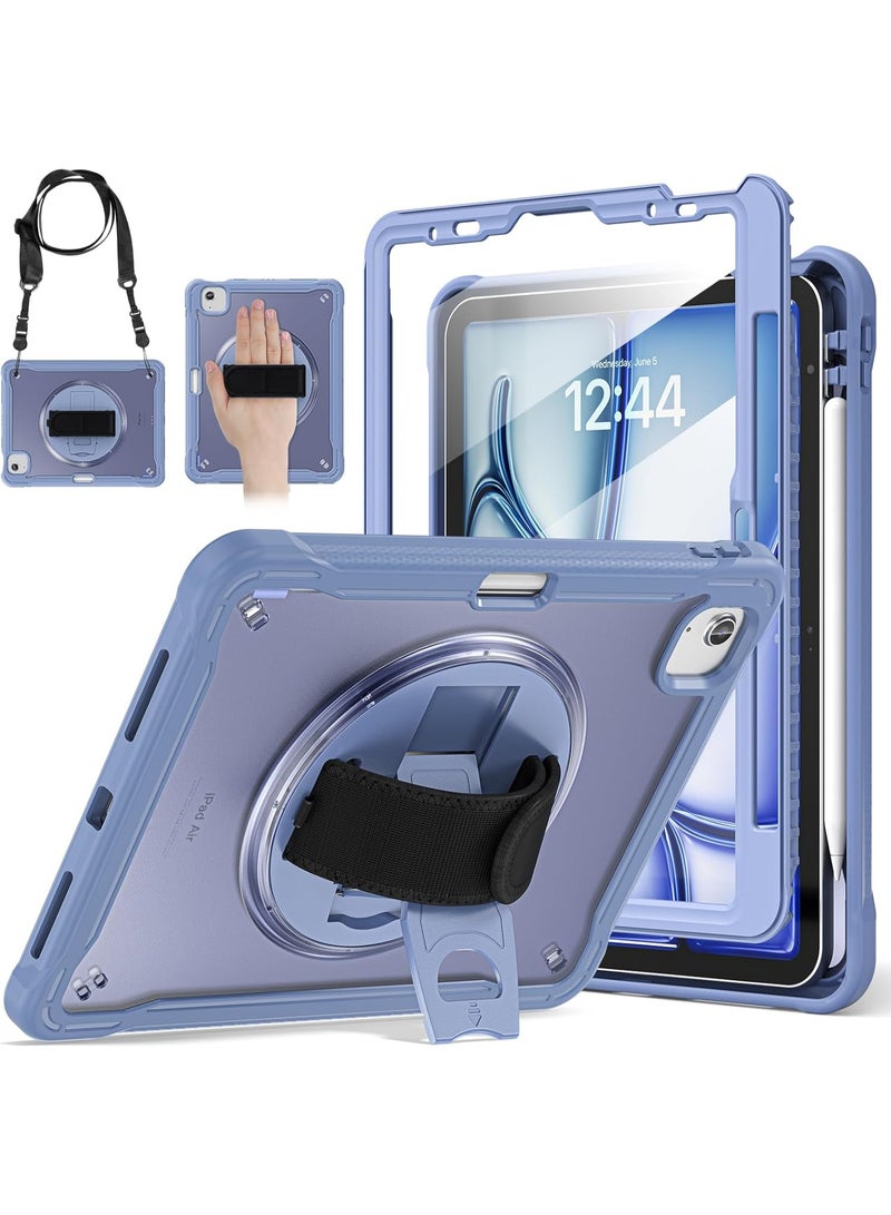 Case for iPad Air 11 inch M3/M2(2025/2024) and Air 5th/4th Generation 10.9‘’ & Pro 11inch 4th/3rd/2nd/1st(22/21/20/18) Cover with Pencil Holder,Screen Protector,Hand Stand, pen, Blue - Image 1