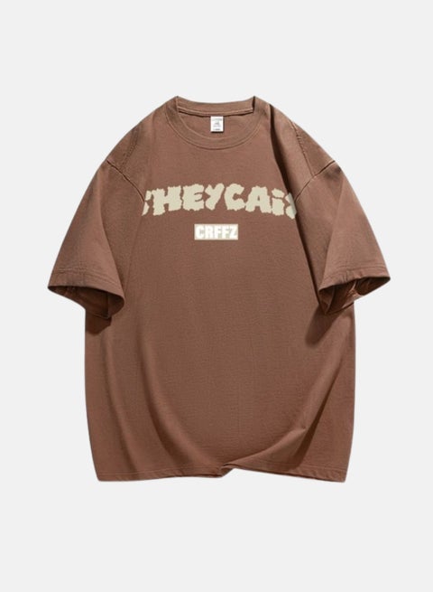 CRFFZ Printed Brown Unisex Oversized T-shirt