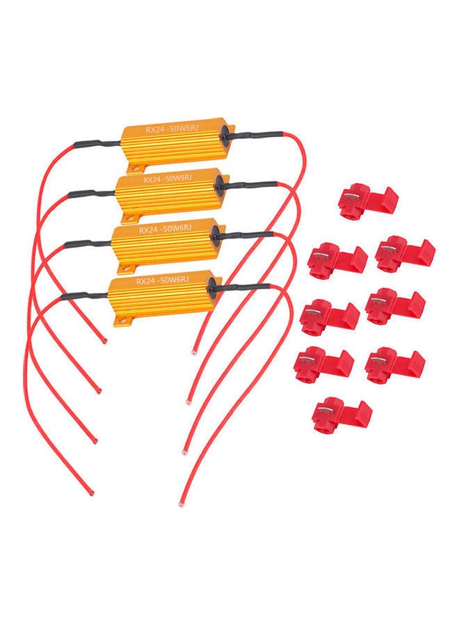 NIBEMINENT 4Pcs 50W 6ohm Load Resistors Fix LED Bulb Fast Hyper Flash Turn Signal Blink Error Code - Image 1