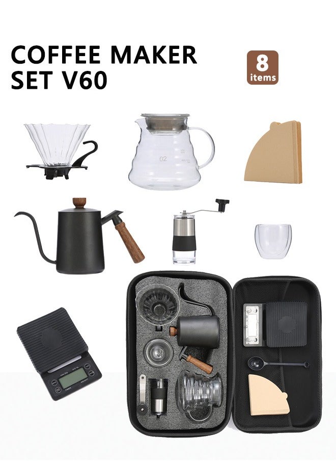 Bolivia's V60 Coffee Maker Set, Drip Coffee Maker Set, 7 pcs Coffee Tool with Portable Travel Bag, for Home, Travel, Camping  - Image 1