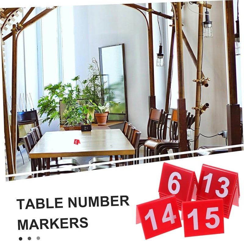 15 Pcs Acrylic Table Number Signs Reusable Table Tents For Restaurant Cafe Banquet - Image 4