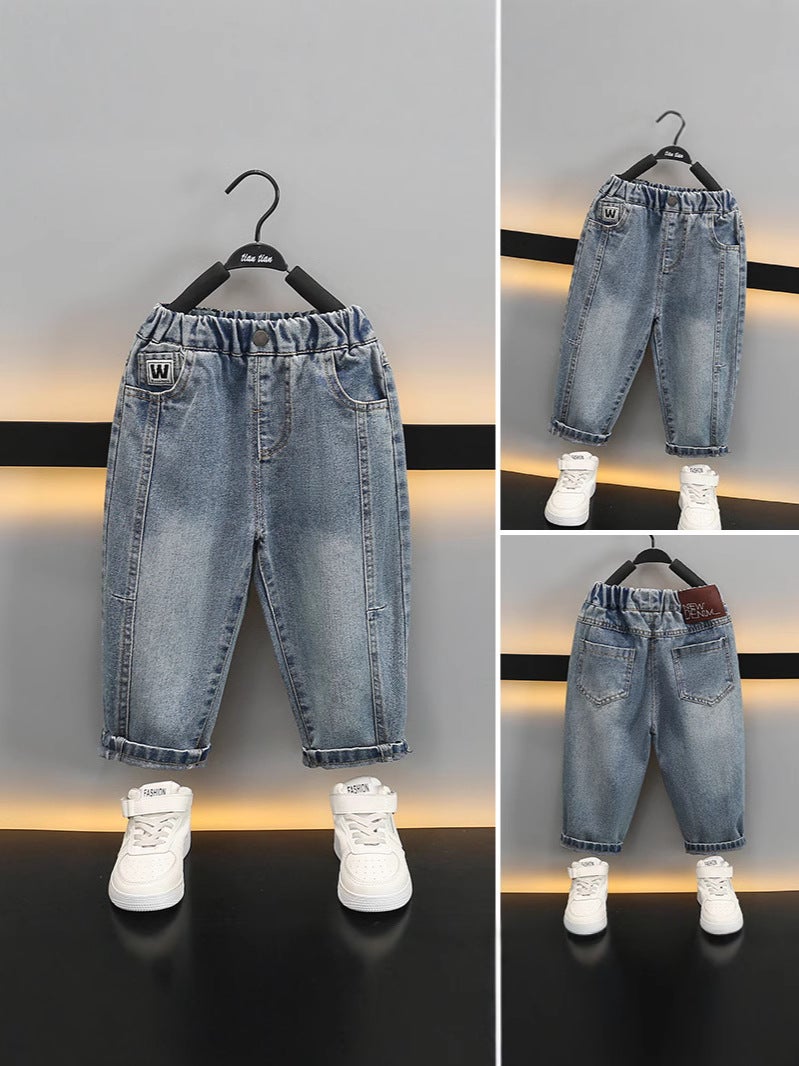 Boys Jeans Children'S Pants Spring Casual Trousers Loose Wide Leg Pants For Boys And Babies - Image 2