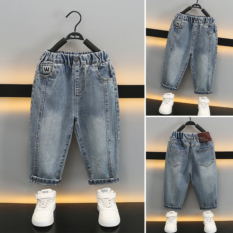 Boys Jeans Children'S Pants Spring Casual Trousers Loose Wide Leg Pants For Boys And Babies - Image 1