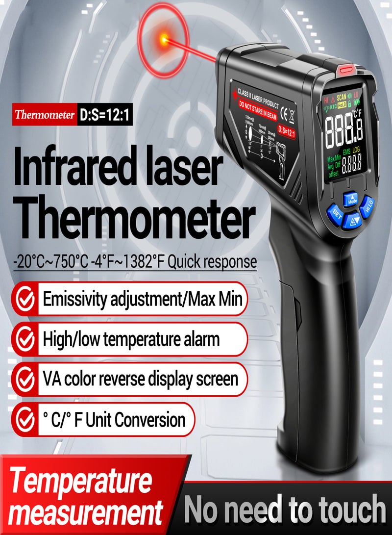 ANENG ANENG TH06 Infrared Thermometer-20℃~750℃ / -4℉~1382℉ VA Reverse Screen Thermometer 0.1~1.00 Adjustable Industrial Detector Sensor Instrument Tool - Image 2