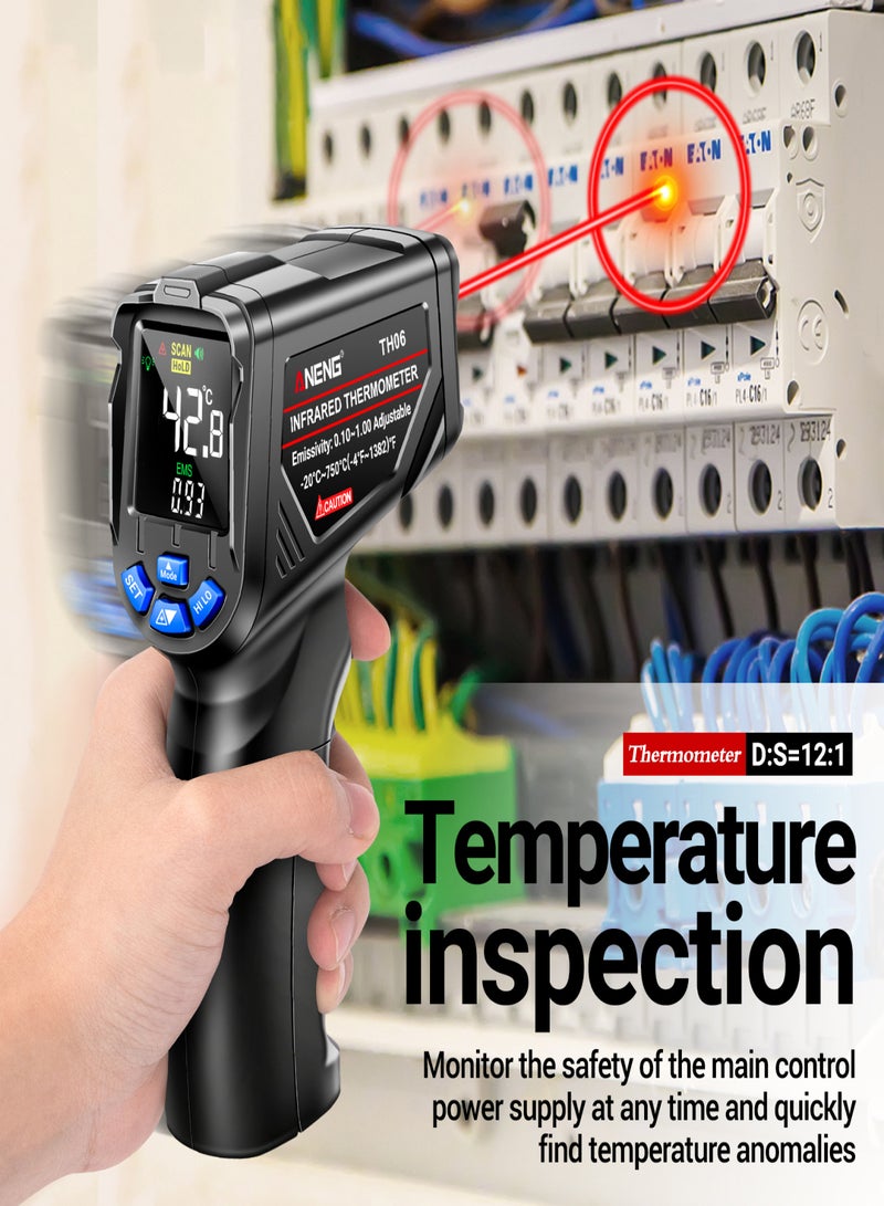 ANENG ANENG TH06 Infrared Thermometer-20℃~750℃ / -4℉~1382℉ VA Reverse Screen Thermometer 0.1~1.00 Adjustable Industrial Detector Sensor Instrument Tool - Image 3
