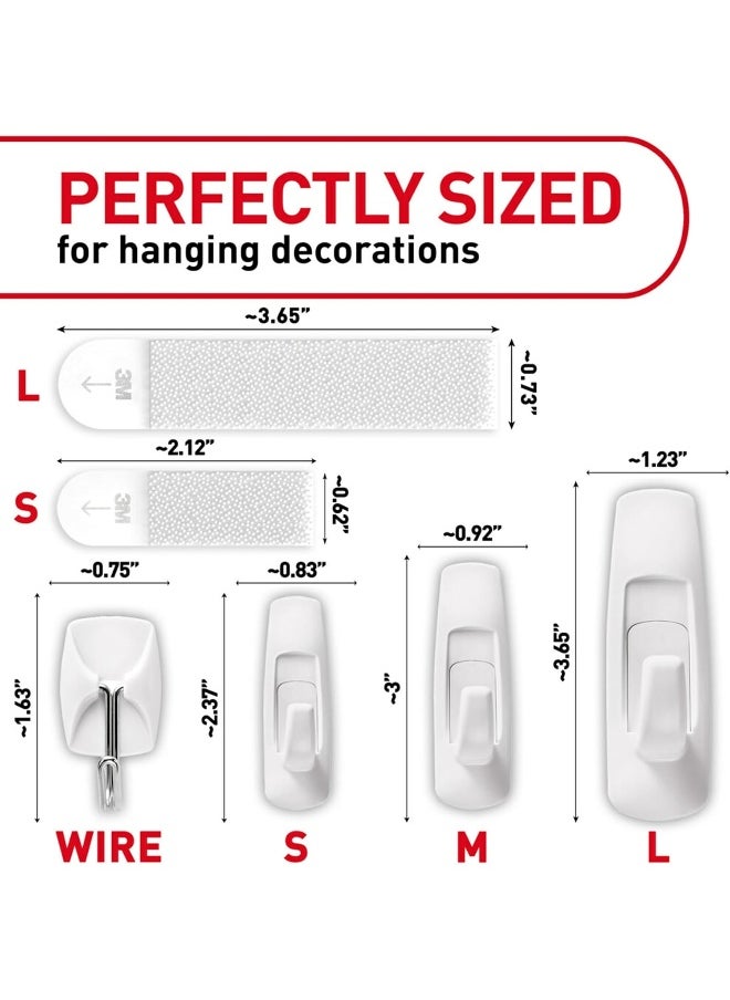 Command Command Variety Pack, Including 10 Pairs of Picture Hanging Strips, 6 Wire Hooks and 8 Utility Hooks for Hanging Christmas Decorations, Damage Free Hanging Up to 19 Items with Command Strips, 1 Kit  - Image 2
