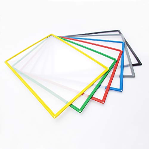 Infomate A4 Paper Magnetic Display Pocket File Folder with 4 Magnets, 32.5 cm x 24 cm x 0.5 cm, Multicolored, Pack of 6 - Image 4