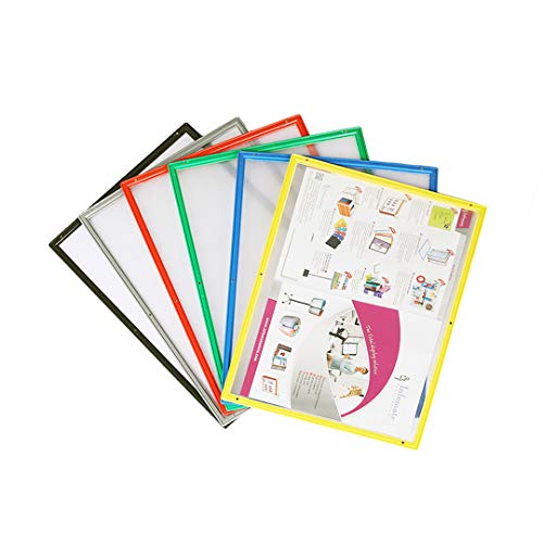 Infomate A4 Paper Magnetic Display Pocket File Folder with 4 Magnets, 32.5 cm x 24 cm x 0.5 cm, Multicolored, Pack of 6 - Image 1
