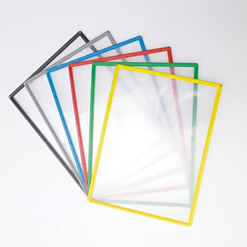 Infomate A4 Paper Magnetic Display Pocket File Folder with 4 Magnets, 32.5 cm x 24 cm x 0.5 cm, Multicolored, Pack of 6 - Image 5