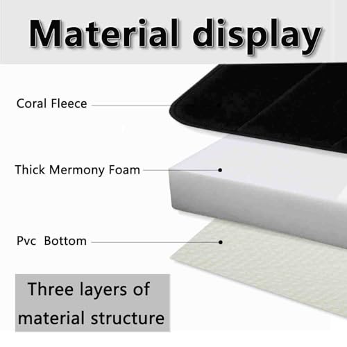 AINAHYVA Memory Foam Bathroom Rugs Sets 2 Piece, Extra Soft Absorbent Quick Dry Bath Mat Set, with U-Shaped Toilet Rug, Machine Washable Non Slip Bath Rugs for Bathroom, Shower and Tub, Black - Image 3