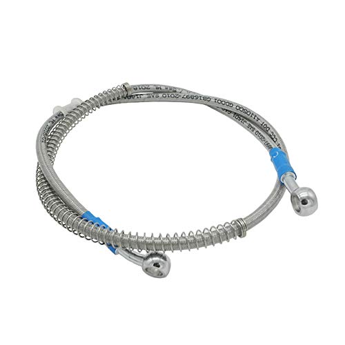 LE LEFOSSI Motorcycle Braided Hydraulic Brake Oil Hose Line Pipe Cable Compatible with ATV Scooter Pit Dirt Bike Enduro Motocross Street Sport Racing Bikes，Stainless Steel，10mm Banjo Ends - 1200mm - Image 1