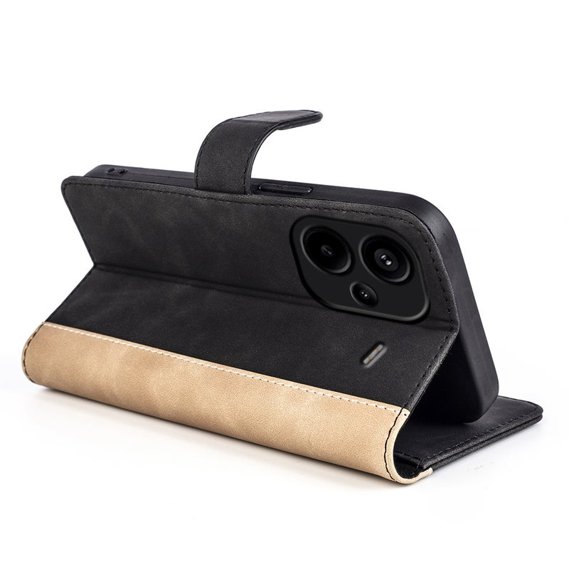 HuHa Case Cover For Xiaomi Redmi Note 13 Pro+ Stitching Horizontal Flip Leather Phone Case(Black) - Image 5