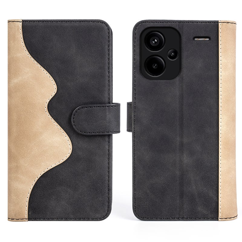 HuHa Case Cover For Xiaomi Redmi Note 13 Pro+ Stitching Horizontal Flip Leather Phone Case(Black) - Image 2