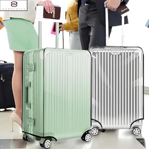 Handcuffs Transparent Luggage Trolley Protective Covers PVC Waterproof Travel Bag Suitcase Cover (24" Inches) (16.1" X 11" X 24") - Image 4