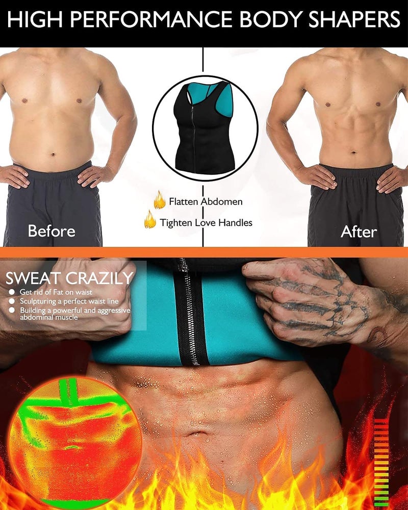 NonEcho Men Sauna Vest Hot Sweat Waist Trainer Corset Neoprene Tank Top Shapewear Slimming Shirt Workout Suit - Image 3