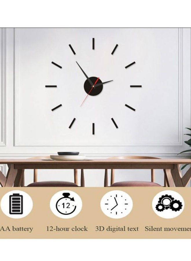 NIBEMINENT DIY Minimal Nordic Series Decorative Wall Clock Black 15x10x4cm  - Image 3