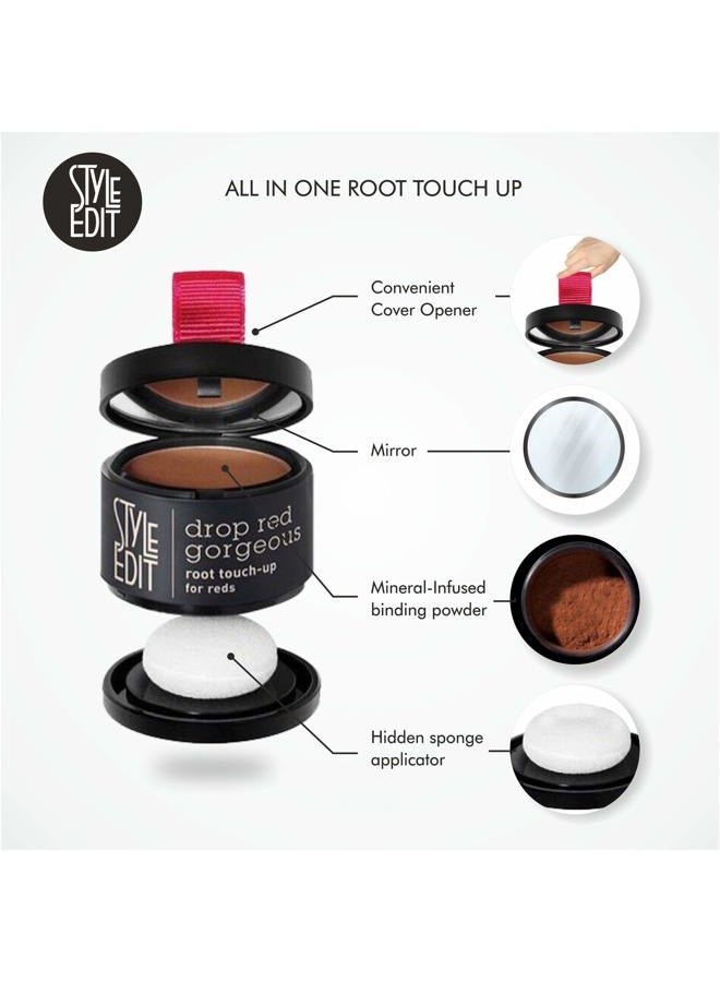 Style Edit Root Touch Up Powder for Medium Red Hair | Cover Up Hair Color for Grays and Roots Coverage | Mineral Infused Binding Hairline Powder | 0.13 oz. Tub - Image 3