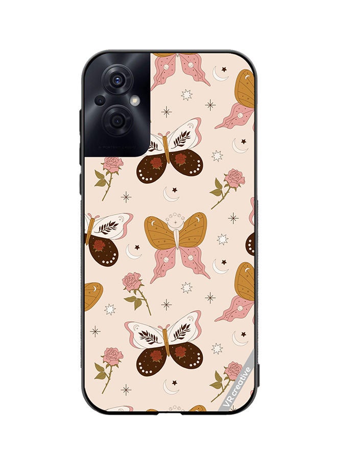VR CREATIVE Protective Case Cover For Oppo Reno8 Z Boho Magical Flowers And Butterfly Design Multicolour - Image 1