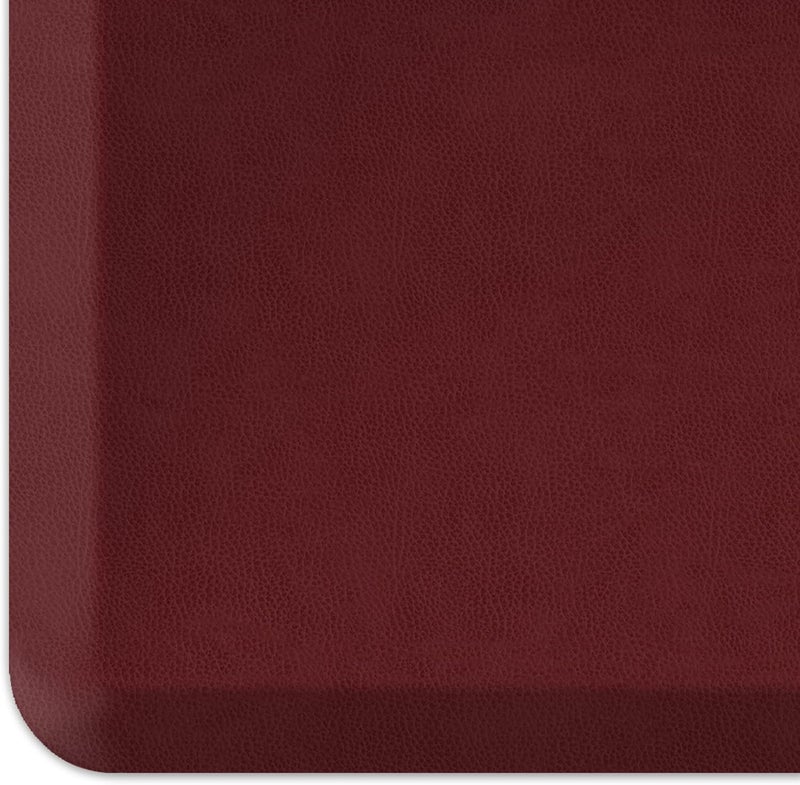 GelPro NewLife by Anti-Fatigue Designer Comfort Kitchen Floor Mat, 20" x32”, Leather Grain Cranberry - Image 1