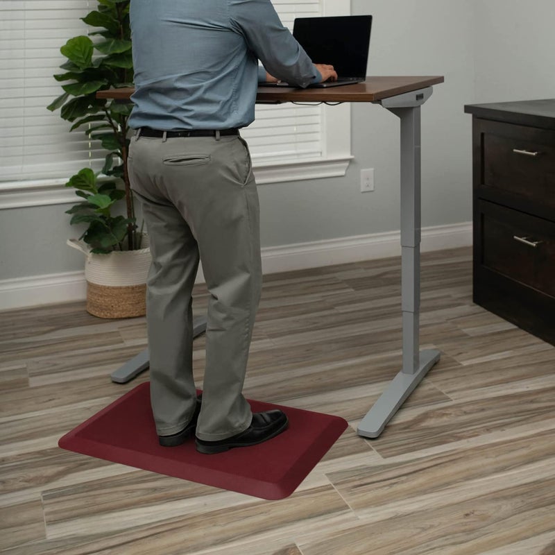 GelPro NewLife by Anti-Fatigue Designer Comfort Kitchen Floor Mat, 20" x32”, Leather Grain Cranberry - Image 5