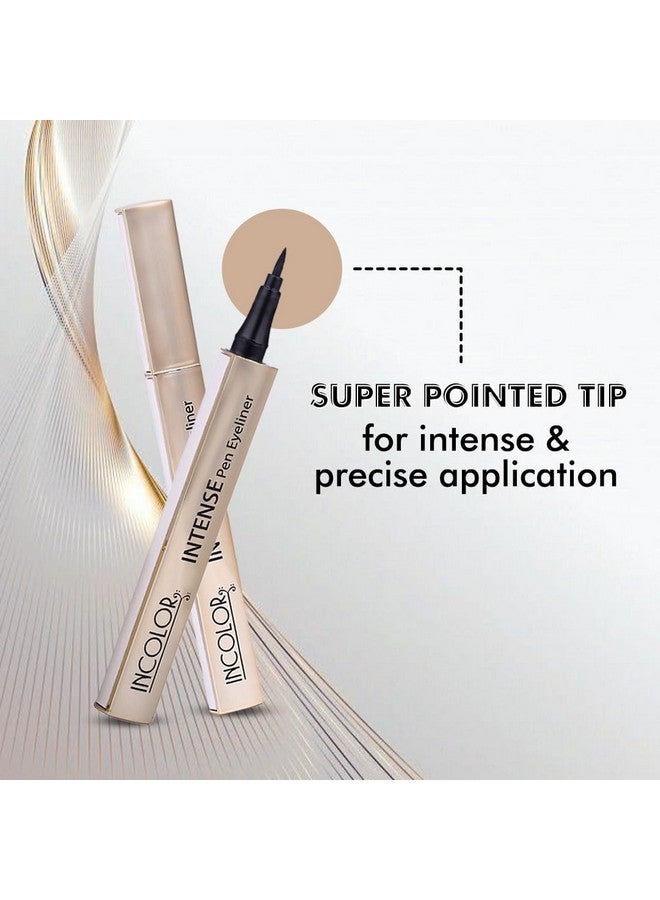 INCOLOR Intense Easy Liquid Pen No-Skip Eyeliner, Satin Finish, Waterproof Formula, Eye Liner Makeup, Pitch Black, 2Gms - Image 5