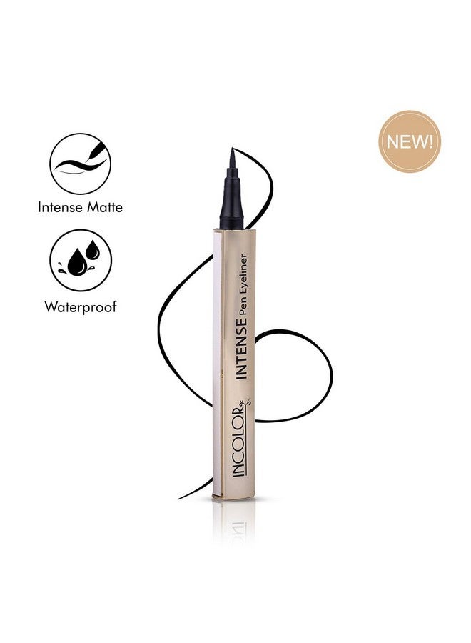 INCOLOR Intense Easy Liquid Pen No-Skip Eyeliner, Satin Finish, Waterproof Formula, Eye Liner Makeup, Pitch Black, 2Gms - Image 3